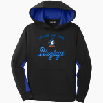 STANLEY HIGH SCHOOL BLUEJAYS Sport-Tek Youth Sport-Wick Fleece Colorblock Hooded Pullover Front Thumbnail