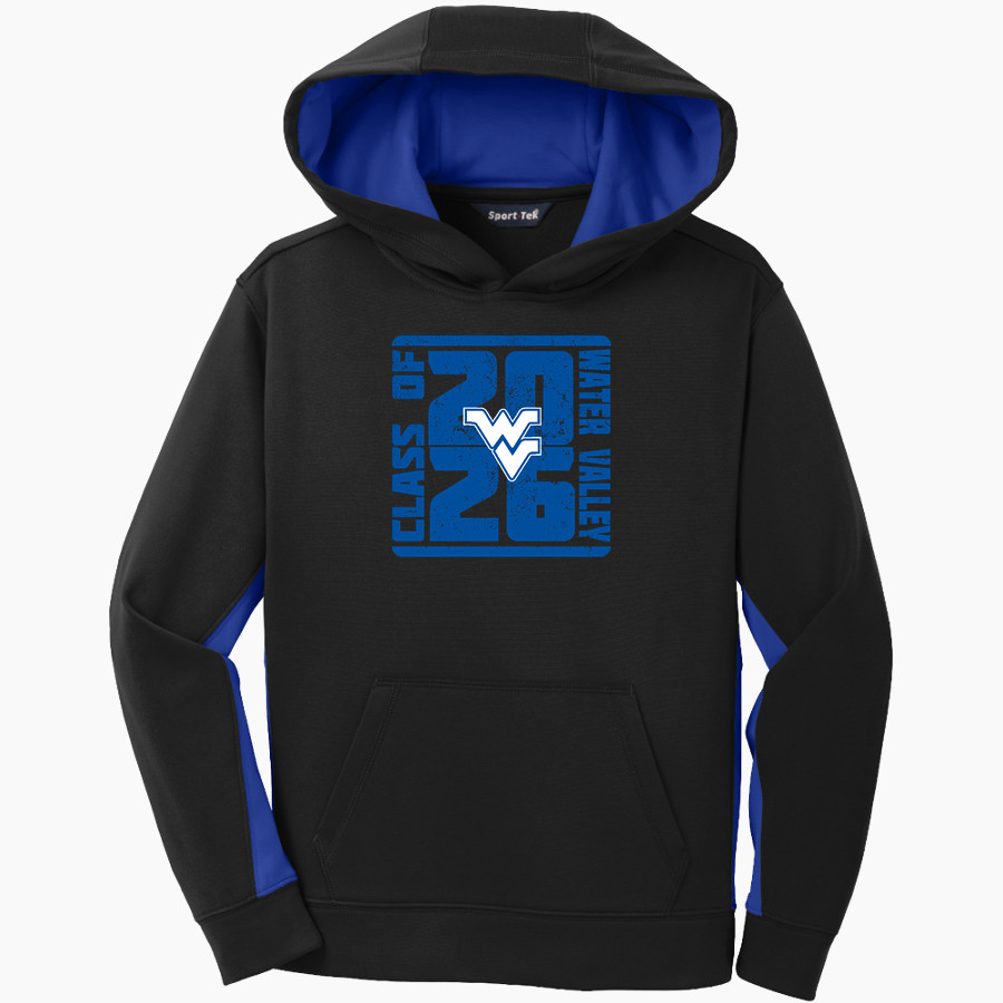WATER VALLEY HIGH SCHOOL BLUE DEVILS Sport-Tek Youth Sport-Wick Fleece Colorblock Hooded Pullover