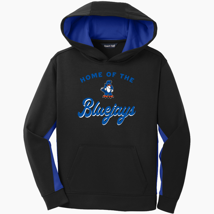 STANLEY HIGH SCHOOL BLUEJAYS Sport-Tek Youth Sport-Wick Fleece Colorblock Hooded Pullover