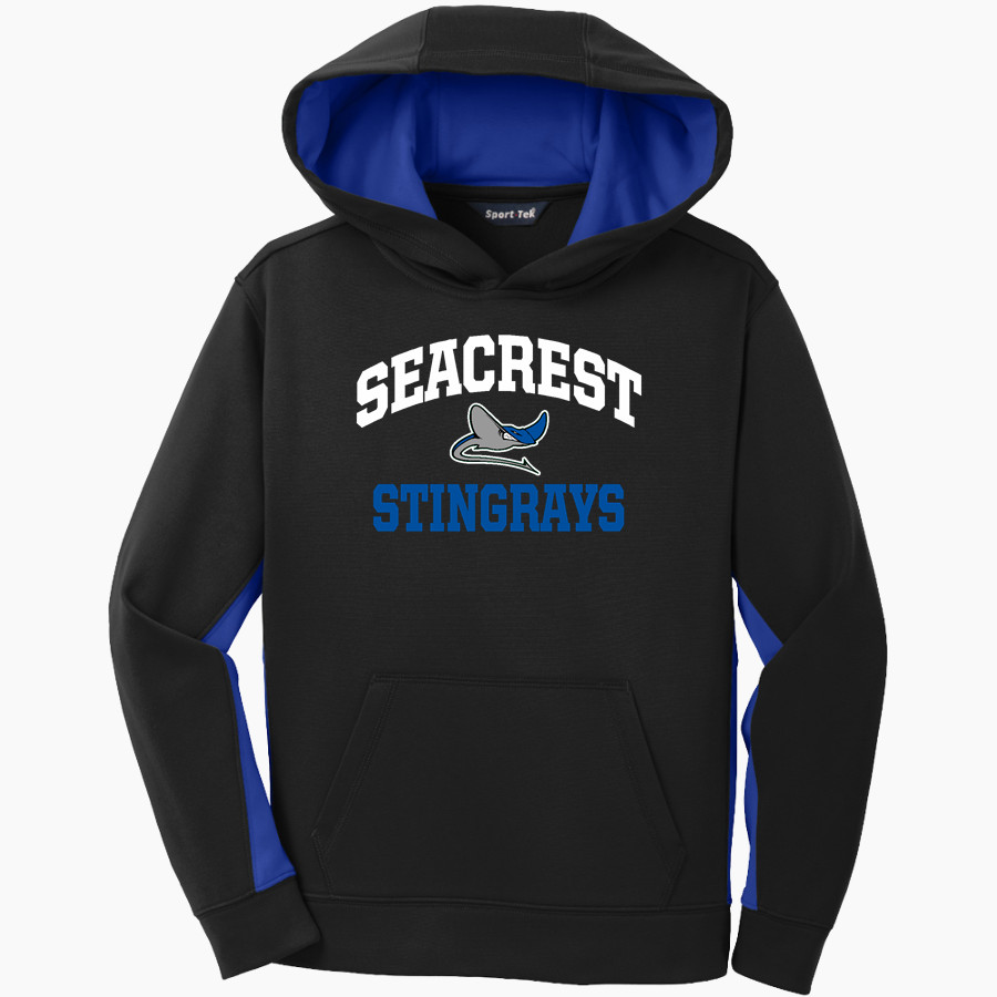 Seacrest Stingrays <span class="pdp-name-mascot">Seacrest Stingrays</span> Sport-Tek Youth Sport-Wick Fleece Colorblock Hooded Pullover