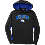 Justice Page Rhinos <span class="pdp-name-mascot">Justice Page Rhinos</span> Sport-Tek Youth Sport-Wick Fleece Colorblock Hooded Pullover Front Thumbnail