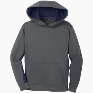 Sport-Tek Youth Sport-Wick Fleece Colorblock Hooded Pullover