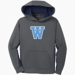 Westover Wildcats <span class="pdp-name-mascot">Westover School Wildcats</span> Sport-Tek Youth Sport-Wick Fleece Colorblock Hooded Pullover Front Thumbnail