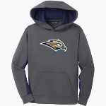 Oral Roberts Golden Eagles <span class="pdp-name-mascot">Oral Roberts Golden Eagles</span> Sport-Tek Youth Sport-Wick Fleece Colorblock Hooded Pullover Front Thumbnail