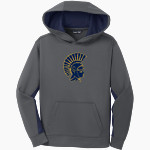 St. Paul Academy & Summit School Spartans Sport-Tek Youth Sport-Wick Fleece Colorblock Hooded Pullover Front Thumbnail