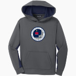 Kairos Public Schools Patriots <span class="pdp-name-mascot">Kairos Public Schools Patriots</span> Sport-Tek Youth Sport-Wick Fleece Colorblock Hooded Pullover Front Thumbnail