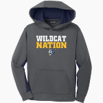 Ben Franklin Wildcats Online Store <span class="pdp-name-mascot">Ben Franklin Spartans</span> Sport-Tek Youth Sport-Wick Fleece Colorblock Hooded Pullover Front Thumbnail