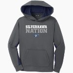 Lake Howell Silverhawks Sport-Tek Youth Sport-Wick Fleece Colorblock Hooded Pullover Front Thumbnail