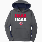IIAAA IIAAA Sport-Tek Youth Sport-Wick Fleece Colorblock Hooded Pullover Front Thumbnail
