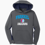 Frankel Jewish Academy Jaguars official sideline store <span class="pdp-name-mascot">Frankel Jewish Academy Jaguars</span> Sport-Tek Youth Sport-Wick Fleece Colorblock Hooded Pullover Front Thumbnail