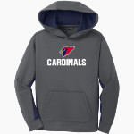 Big Rapids Cardinals <span class="pdp-name-mascot">Big Rapids Cardinals</span> Sport-Tek Youth Sport-Wick Fleece Colorblock Hooded Pullover Front Thumbnail