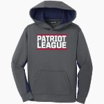 Patriot League Patriot League Sport-Tek Youth Sport-Wick Fleece Colorblock Hooded Pullover Front Thumbnail