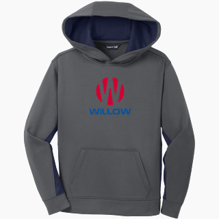 Sport-Tek Youth Sport-Wick Fleece Colorblock Hooded Pullover