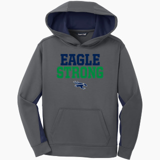 Sport-Tek Youth Sport-Wick Fleece Colorblock Hooded Pullover