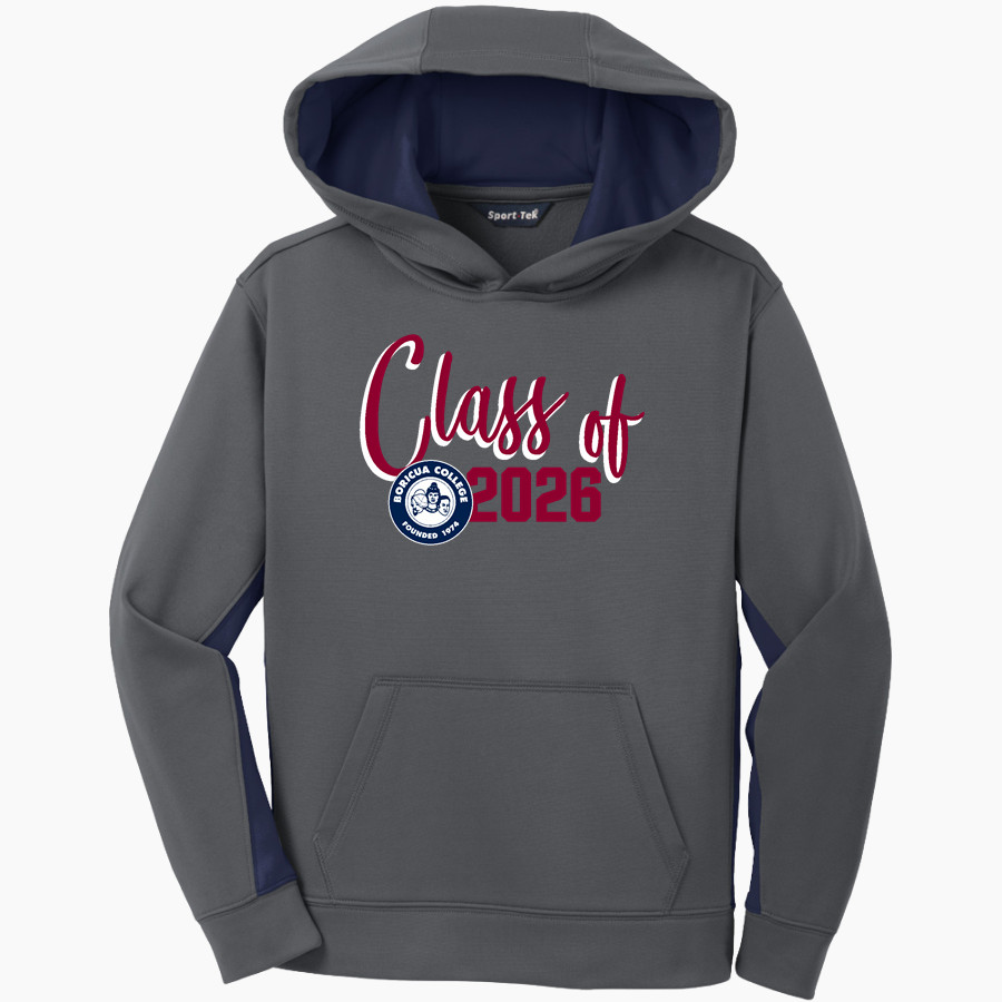 Boricua College Sport-Tek Youth Sport-Wick Fleece Colorblock Hooded Pullover