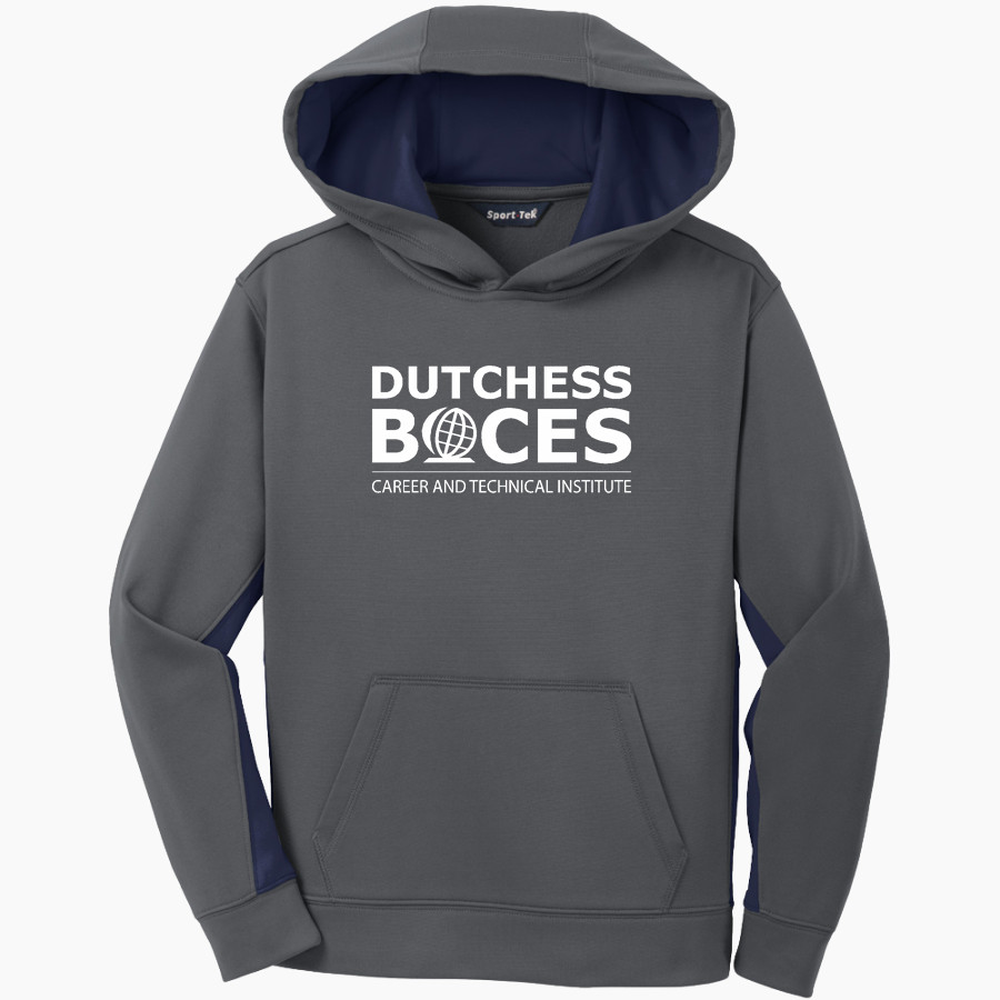 Dutchess BOCES <span class="pdp-name-mascot">Dutchess County BOCES</span> Sport-Tek Youth Sport-Wick Fleece Colorblock Hooded Pullover