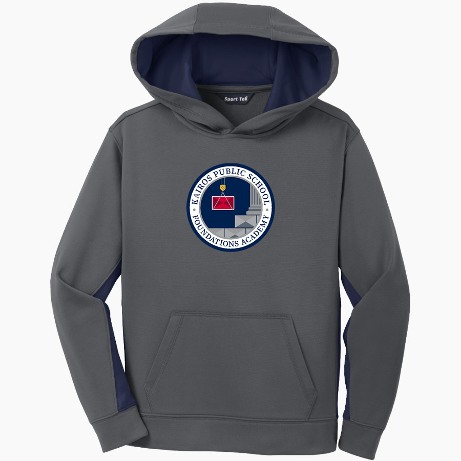 Kairos Public Schools Patriots <span class="pdp-name-mascot">Kairos Public Schools Patriots</span> Sport-Tek Youth Sport-Wick Fleece Colorblock Hooded Pullover