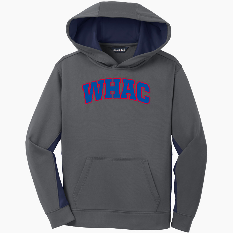 WOLVERINE-HOOSIER ATHLETIC CONFERENCE <span class="pdp-name-mascot">WOLVERINE-HOOSIER ATHLETIC CONFERENCE</span> Sport-Tek Youth Sport-Wick Fleece Colorblock Hooded Pullover