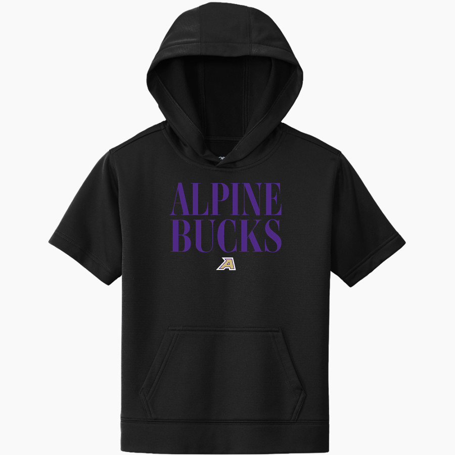 ALPINE HIGH SCHOOL BUCKS <span class="pdp-name-mascot">ALPINE BUCKS</span> Sport-Tek Youth Sport-Wick Fleece Short Sleeve Hoodie