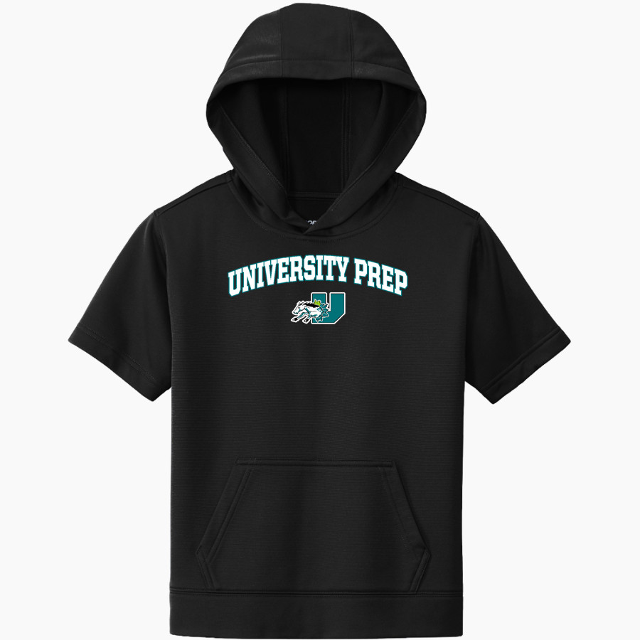 University Prep Mustangs Sport-Tek Youth Sport-Wick Fleece Short Sleeve Hoodie