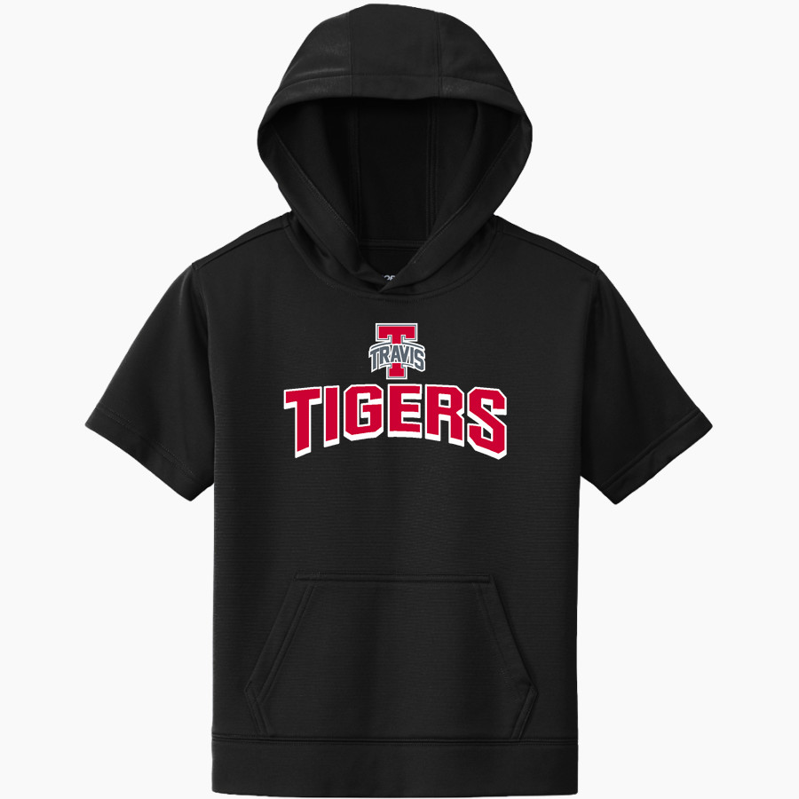 TRAVIS HIGH SCHOOL TIGERS Sport-Tek Youth Sport-Wick Fleece Short Sleeve Hoodie