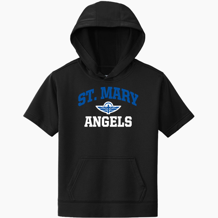 St. Mary Angels Sport-Tek Youth Sport-Wick Fleece Short Sleeve Hoodie
