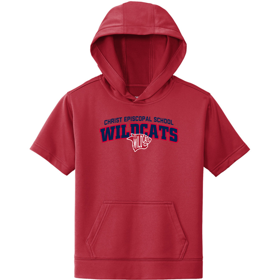 Christ Episcopal Wildcats Sport-Tek Youth Sport-Wick Fleece Short Sleeve Hoodie