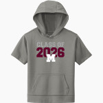 Mishawaka Cavemen Sport-Tek Youth Sport-Wick Fleece Short Sleeve Hoodie Front Thumbnail