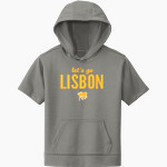 LISBON HIGH SCHOOL BRONCOS Sport-Tek Youth Sport-Wick Fleece Short Sleeve Hoodie Front Thumbnail