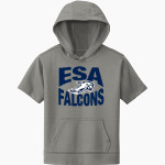 ESA Falcons Sport-Tek Youth Sport-Wick Fleece Short Sleeve Hoodie Front Thumbnail