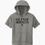 Giltner Hornets <span class="pdp-name-mascot">Giltner Hornets</span> Sport-Tek Youth Sport-Wick Fleece Short Sleeve Hoodie Front Thumbnail