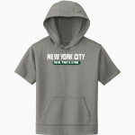 NYC Police Athletic League Online Store <span class="pdp-name-mascot">New York City PAL</span> Sport-Tek Youth Sport-Wick Fleece Short Sleeve Hoodie Front Thumbnail