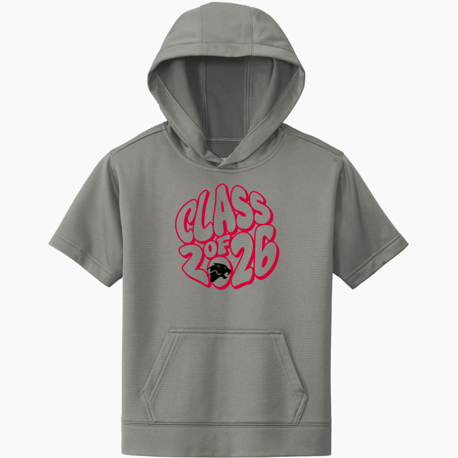 PACT Charter School Official Online Store <span class="pdp-name-mascot">Pact Charter Panthers</span> Sport-Tek Youth Sport-Wick Fleece Short Sleeve Hoodie