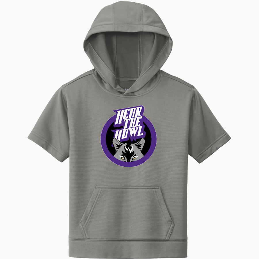 JJC Wolves Sport-Tek Youth Sport-Wick Fleece Short Sleeve Hoodie