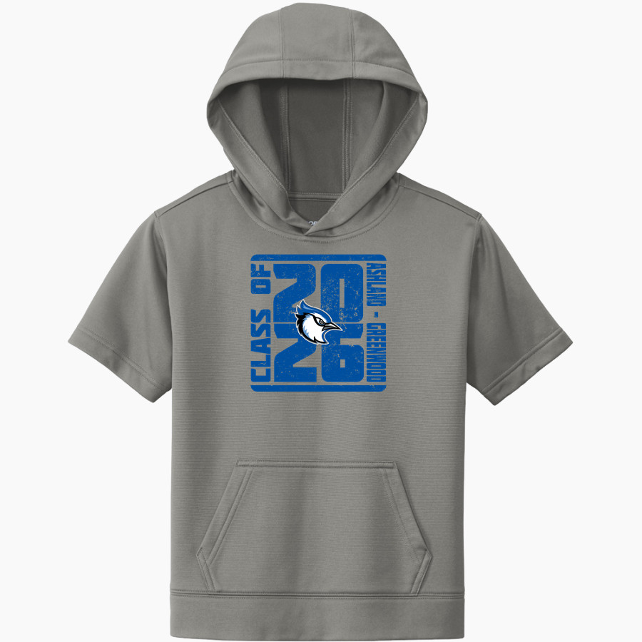 ASHLAND-GREENWOOD HIGH SCHOOL BLUEJAYS <span class="pdp-name-mascot">ASHLAND - GREENWOOD BLUEJAYS</span> Sport-Tek Youth Sport-Wick Fleece Short Sleeve Hoodie