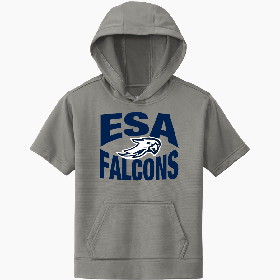 ESA Falcons Sport-Tek Youth Sport-Wick Fleece Short Sleeve Hoodie
