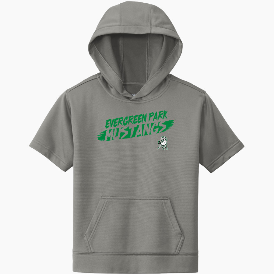 EVERGREEN PARK HIGH SCHOOL MUSTANGS <span class="pdp-name-mascot">EVERGREEN PARK MUSTANGS</span> Sport-Tek Youth Sport-Wick Fleece Short Sleeve Hoodie