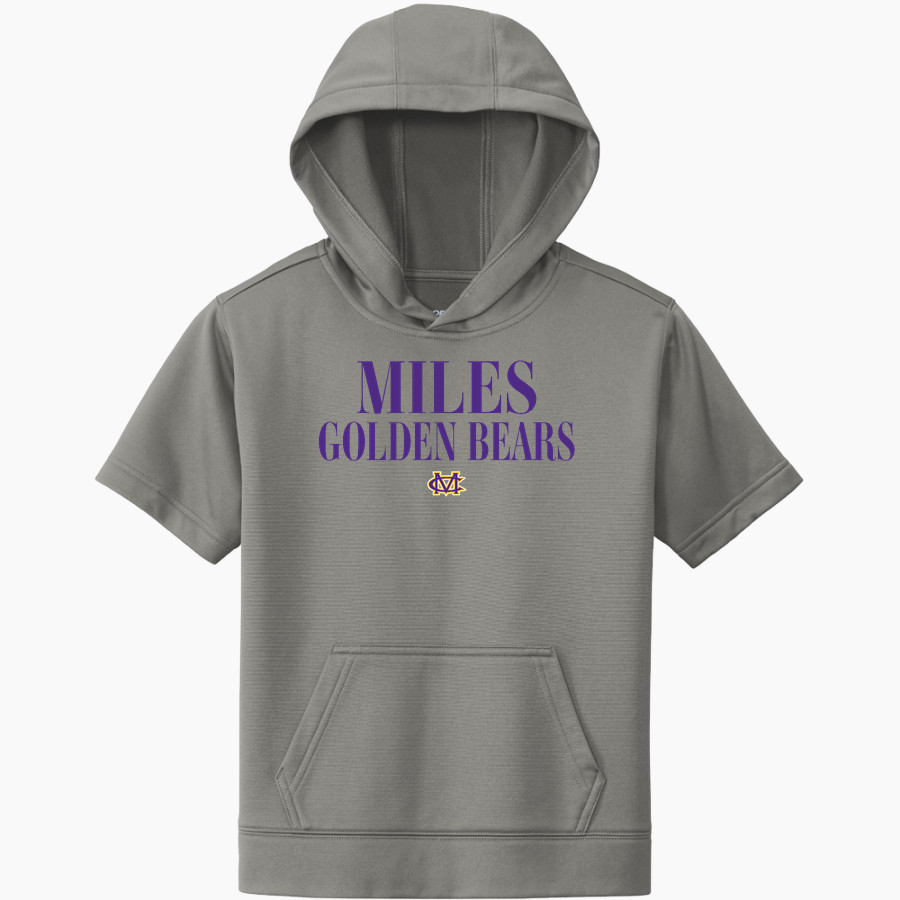 Miles Golden Bears Sport-Tek Youth Sport-Wick Fleece Short Sleeve Hoodie
