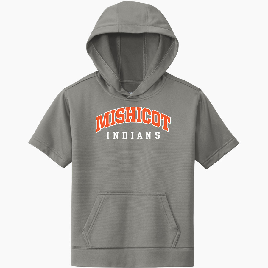 MISHICOT HIGH SCHOOL INDIANS <span class="pdp-name-mascot">MISHICOT INDIANS</span> Sport-Tek Youth Sport-Wick Fleece Short Sleeve Hoodie