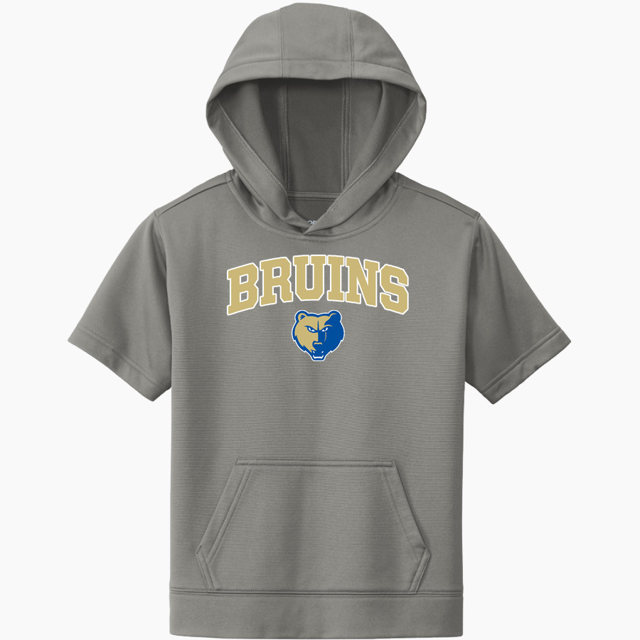 Brentwood Lacrosse Club Online Store <span class="pdp-name-mascot">Brentwood Bruins</span> Sport-Tek Youth Sport-Wick Fleece Short Sleeve Hoodie