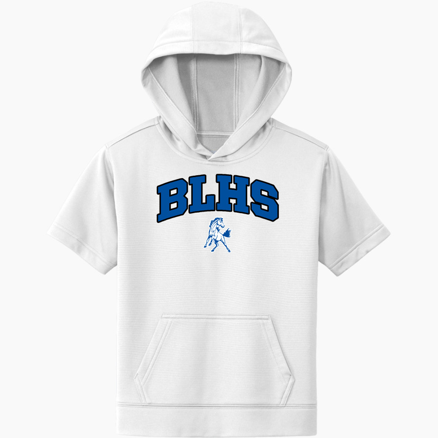 BLHS Mustangs <span class="pdp-name-mascot">BLHS Mustangs</span> Sport-Tek Youth Sport-Wick Fleece Short Sleeve Hoodie