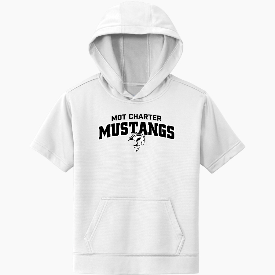 MOT Charter Mustangs Sport-Tek Youth Sport-Wick Fleece Short Sleeve Hoodie
