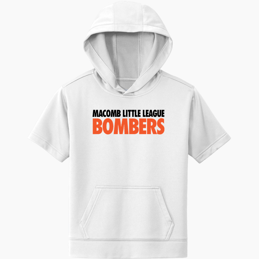 Macomb Little League Bombers <span class="pdp-name-mascot">Macomb Little League Bombers</span> Sport-Tek Youth Sport-Wick Fleece Short Sleeve Hoodie