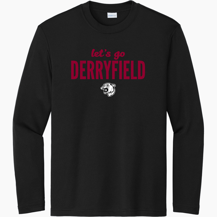 THE DERRYFIELD SCHOOL COUGARS Sport-Tek Youth Long Sleeve PosiCharge Competitor Tee