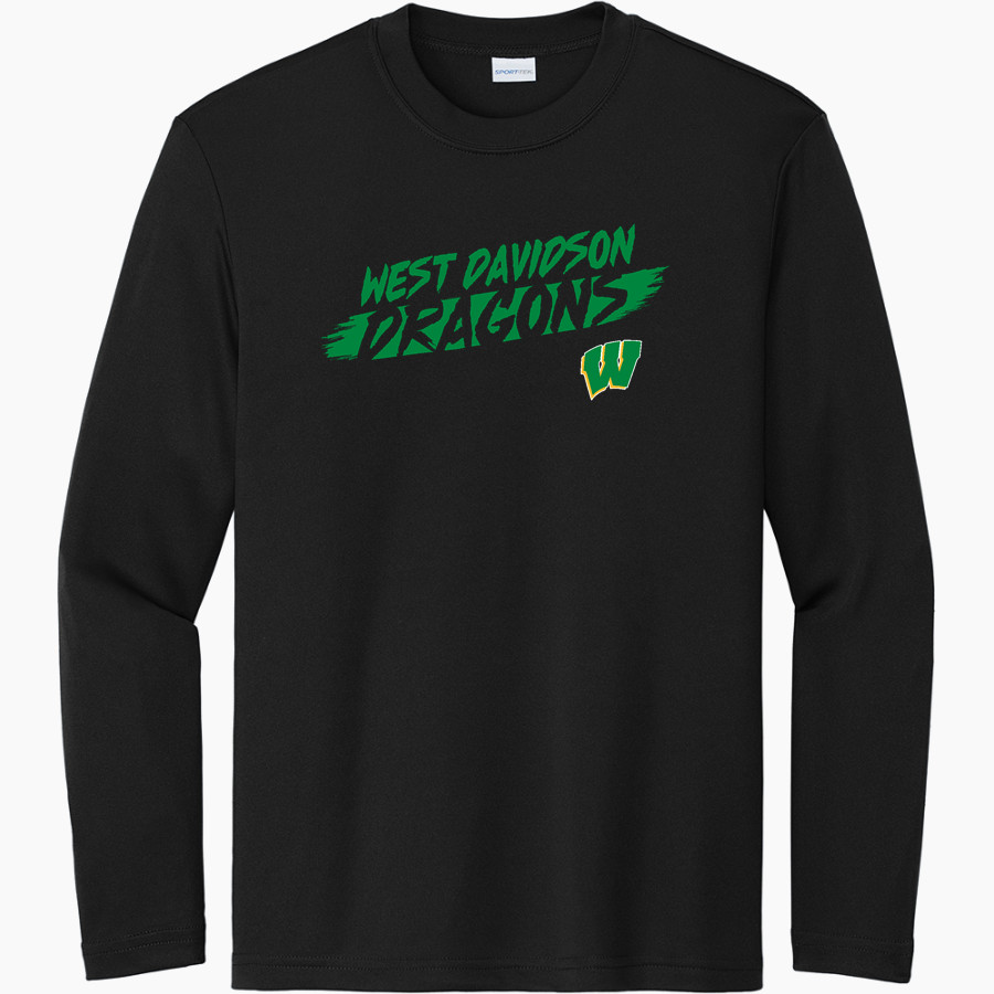 WEST DAVIDSON HIGH SCHOOL DRAGONS Sport-Tek Youth Long Sleeve PosiCharge Competitor Tee