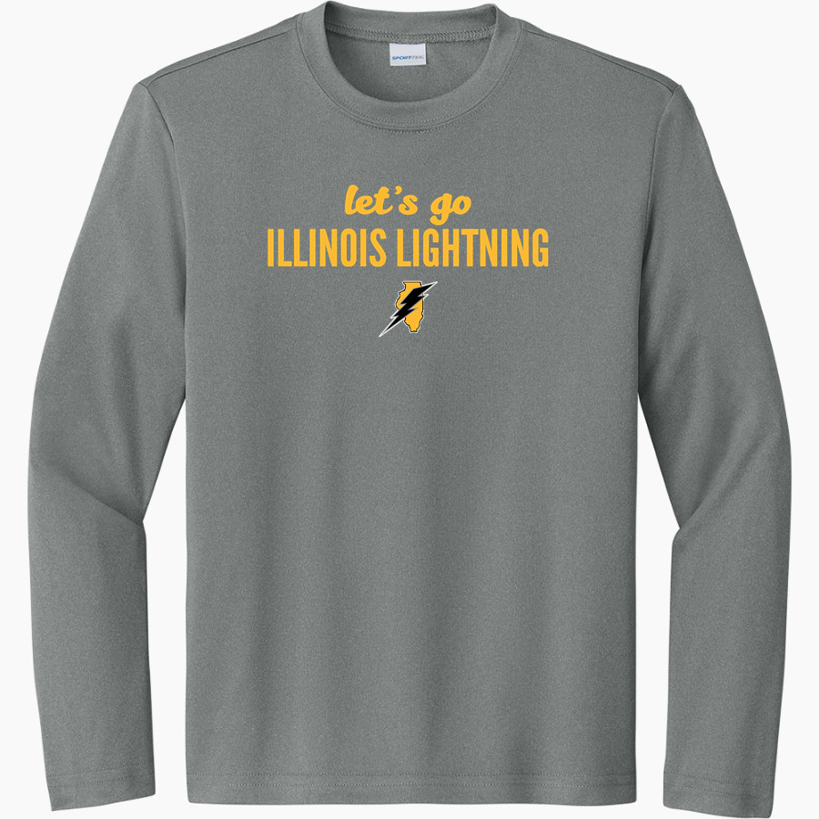 ILLINOIS LIGHTNING SOFTBALL <span class="pdp-name-mascot">ILLINOIS LIGHTNING</span> Sport-Tek Youth Long Sleeve PosiCharge Competitor Tee