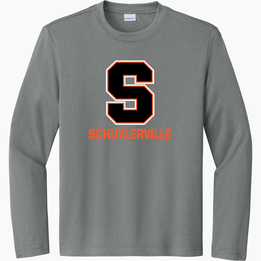 Schuylerville Horses Sport-Tek Youth Long Sleeve PosiCharge Competitor Tee