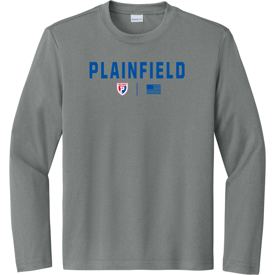 Plainfield Quakers <span class="pdp-name-mascot">Plainfield Quakers</span> Sport-Tek Youth Long Sleeve PosiCharge Competitor Tee