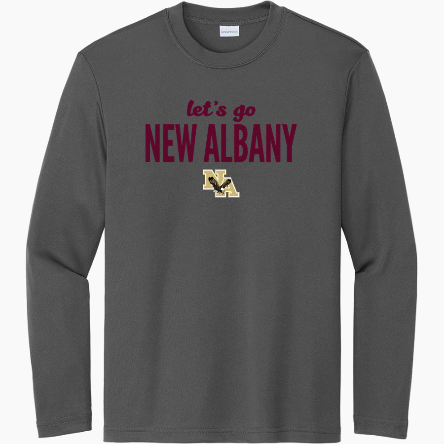 NEW ALBANY HIGH SCHOOL EAGLES Sport-Tek Youth Long Sleeve PosiCharge Competitor Tee