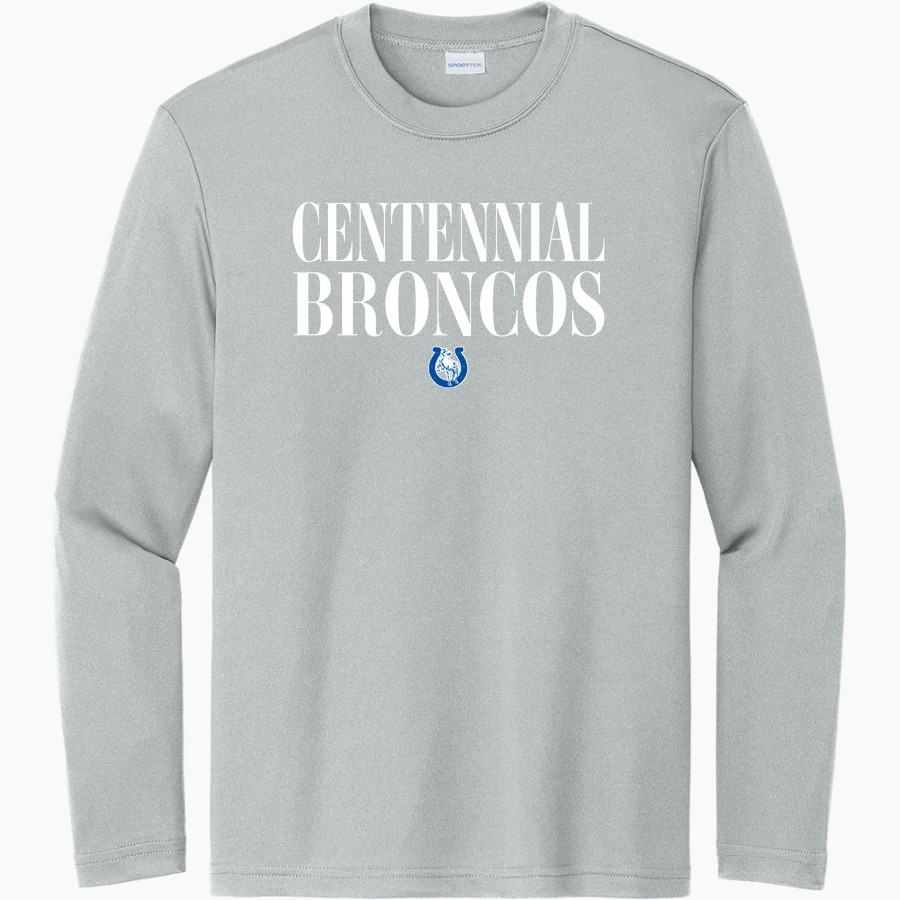 CENTENNIAL HIGH SCHOOL BRONCOS Sport-Tek Youth Long Sleeve PosiCharge Competitor Tee